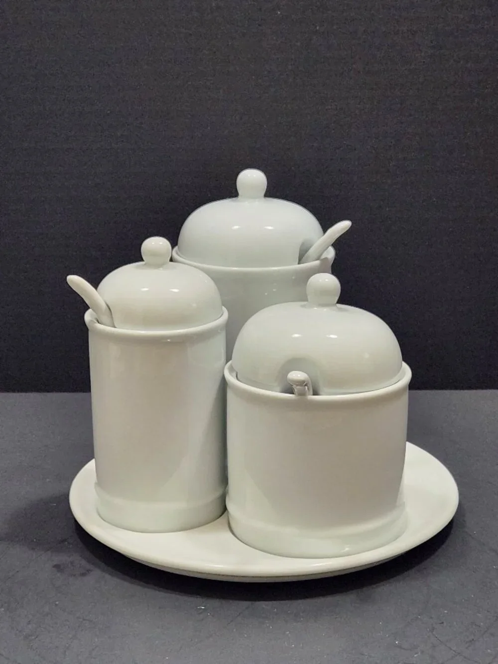Pottery Barn Great White Collection (Rim Shape) 10pc Condiment Set COMPLETE